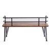 Zoe Outdoor Bench | Industrial Metal Frame | 48" Brown Acacia Wood