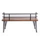 Zoe Outdoor Bench | Industrial Metal Frame | 48" Brown Acacia Wood
