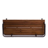 Zoe Outdoor Bench | Industrial Metal Frame | 48" Brown Acacia Wood