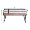 Zoe Outdoor Bench | Industrial Metal Frame | 48’’ Brown Acacia Wood BM335284