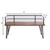 Zoe Outdoor Bench | Industrial Metal Frame | 48" Brown Acacia Wood
