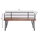 Zoe Outdoor Bench | Industrial Metal Frame | 48" Brown Acacia Wood