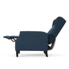 Manual Recliner Chair | Wingback | Nailhead Trim | Navy Blue Polyester