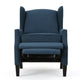 Manual Recliner Chair | Wingback | Nailhead Trim | Navy Blue Polyester