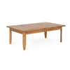Gail Outdoor Ottoman and Coffee Table Set | Brown Acacia Wood | Gray
