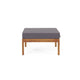 Gail Outdoor Ottoman and Coffee Table Set | Brown Acacia Wood | Gray