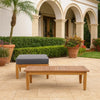 Gail Outdoor Ottoman and Coffee Table Set | Brown Acacia Wood | Gray