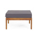 Gail Outdoor Ottoman and Coffee Table Set | Brown Acacia Wood | Gray