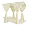Yavi Outdoor Daybed Curtain and Cushion Set | Cream Waterproof Fabric