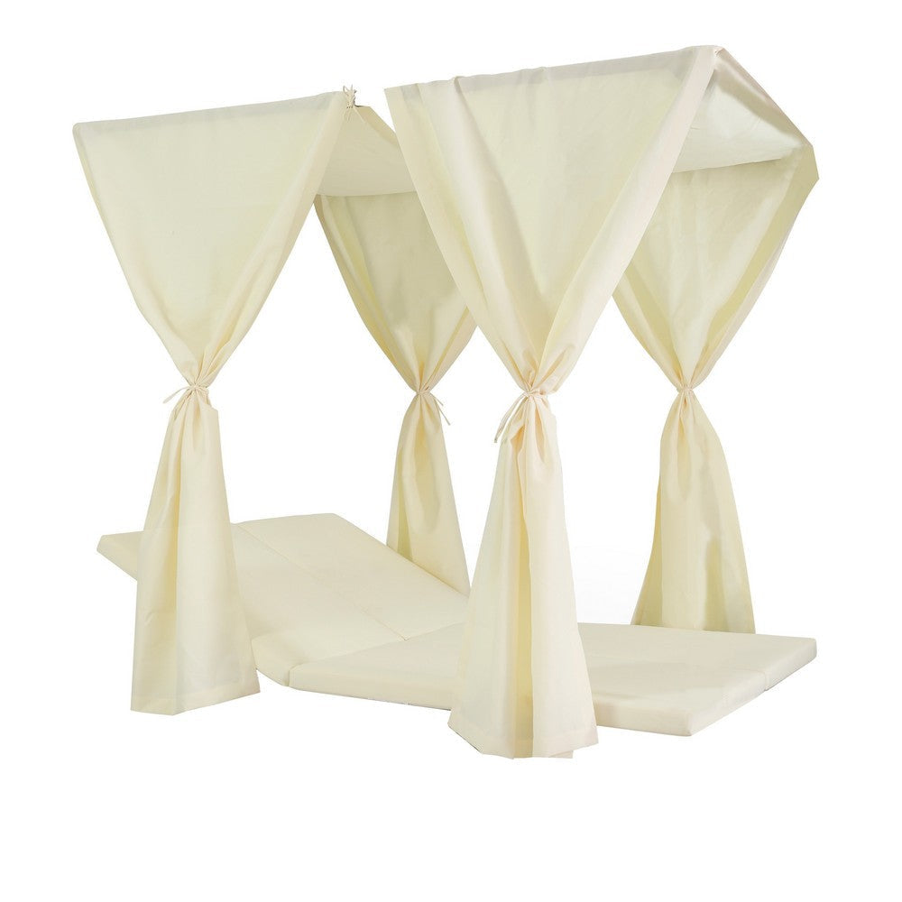 Yavi Outdoor Daybed Curtain and Cushion Set | Cream Waterproof Fabric BM335288