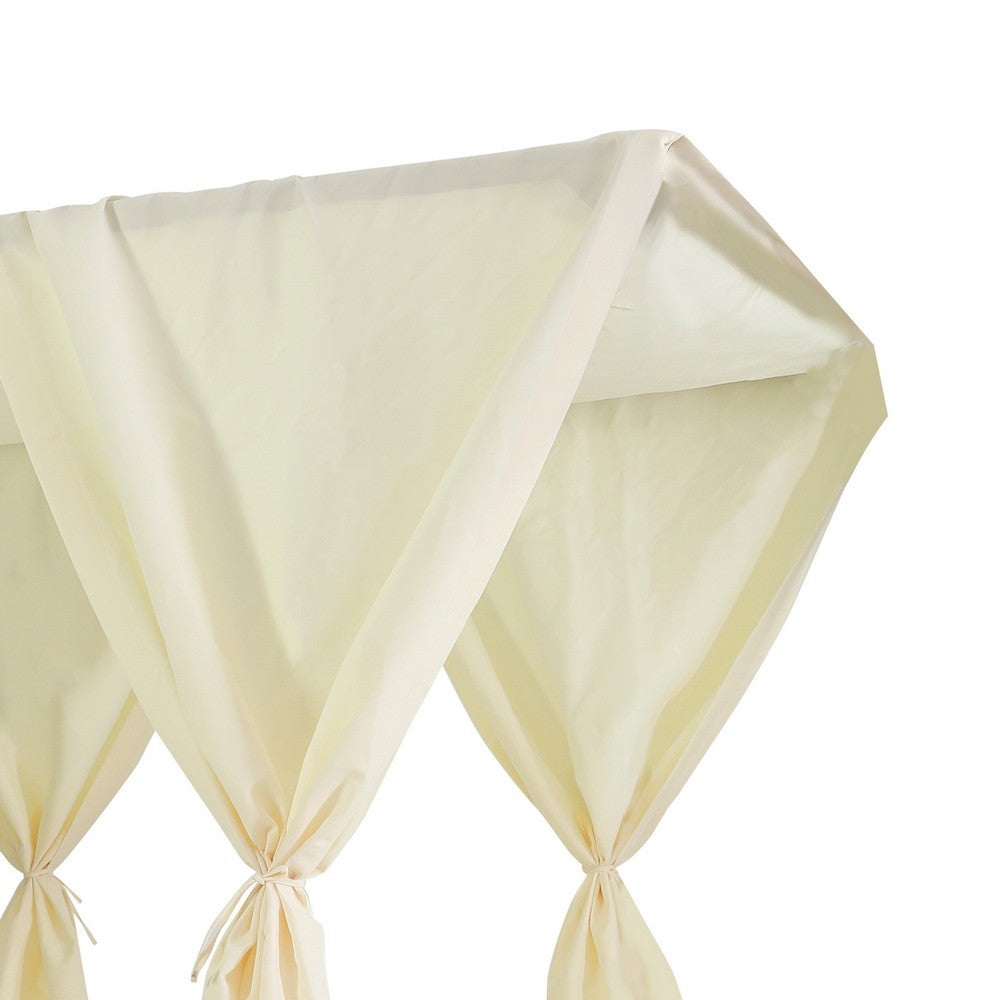 Yavi Outdoor Daybed Curtain and Cushion Set | Cream Waterproof Fabric