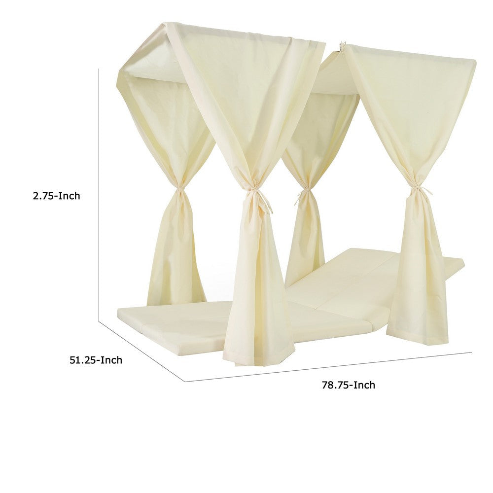 Yavi Outdoor Daybed Curtain and Cushion Set | Cream Waterproof Fabric BM335288