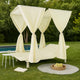 Yavi Outdoor Daybed Curtain and Cushion Set | Cream Waterproof Fabric