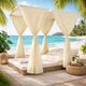 Yavi Outdoor Daybed Curtain and Cushion Set | Cream Waterproof Fabric