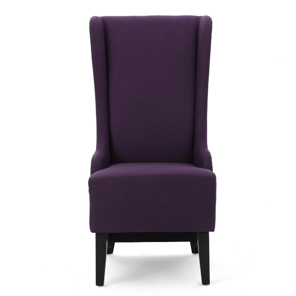 Pixie Dining Chair | High Wingback | Tapered Birch Wood | Plum Purple
