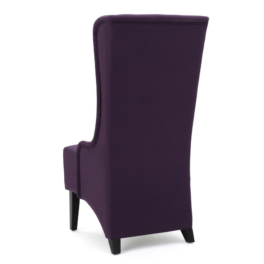 Pixie Dining Chair | High Wingback | Tapered Birch Wood | Plum Purple