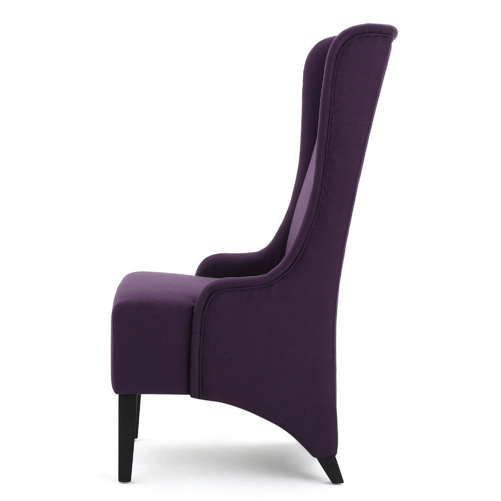 Pixie Dining Chair | High Wingback | Tapered Birch Wood | Plum Purple