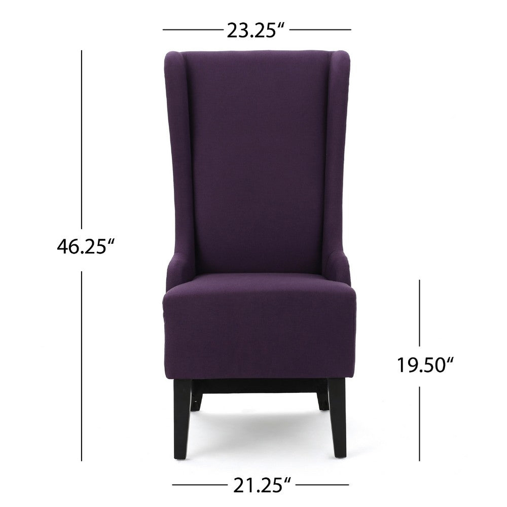 Pixie Dining Chair | High Wingback | Tapered Birch Wood | Plum Purple