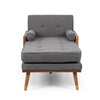 Javie Chaise Lounger | Splayed Rubberwood Legs | Button Tufted Gray BM335290