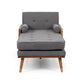 Javie Chaise Lounger | Splayed Rubberwood Legs | Button Tufted Gray BM335290