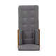 Javie Chaise Lounger | Splayed Rubberwood Legs | Button Tufted Gray BM335290