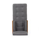 Javie Chaise Lounger | Splayed Rubberwood Legs | Button Tufted Gray