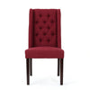 Greg Dining Chair Set of 2 | High Wingback | Birch Wood | Red Fabric