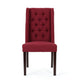 Greg Dining Chair Set of 2 | High Wingback | Birch Wood | Red Fabric BM335291