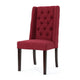 Greg Dining Chair Set of 2 | High Wingback | Birch Wood | Red Fabric