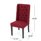 Greg Dining Chair Set of 2 | High Wingback | Birch Wood | Red Fabric