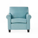 Vicky Accent Club Chair | Espresso Birch Wood Teal Blue Bonded Leather