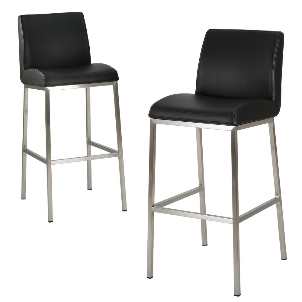 Drag Barstool Chair | Full Back Design | Chrome | Black Faux Leather