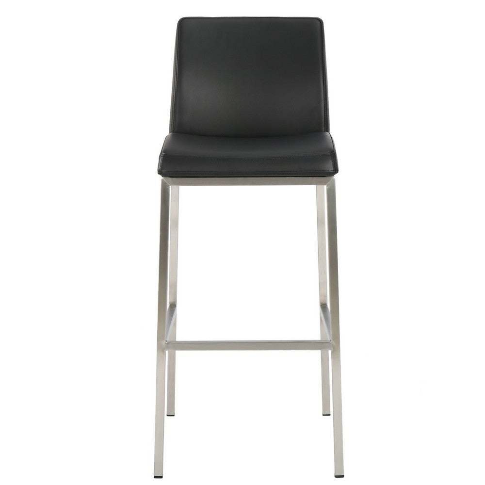 Drag Barstool Chair | Full Back Design | Chrome | Black Faux Leather