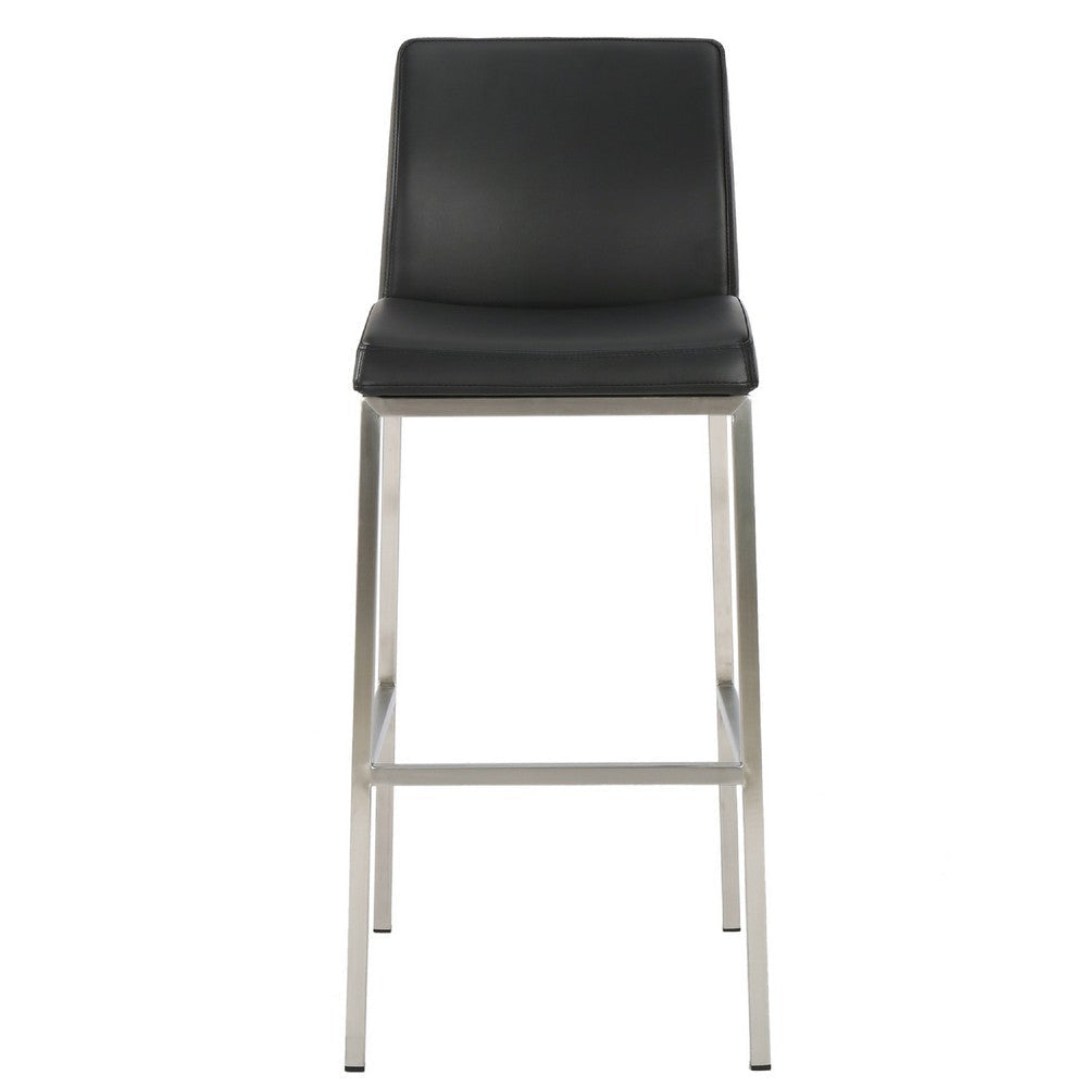 Drag Barstool Chair | Full Back Design | Chrome | Black Faux Leather BM335293