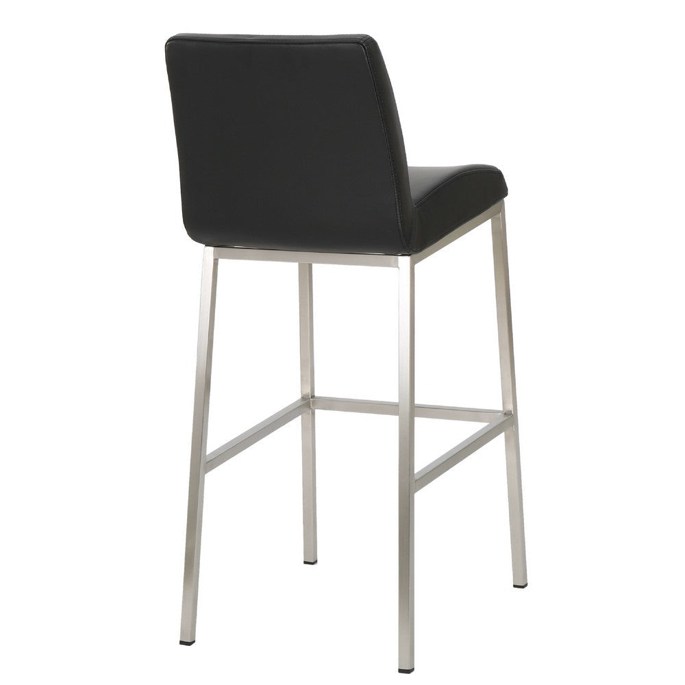 Drag Barstool Chair | Full Back Design | Chrome | Black Faux Leather BM335293