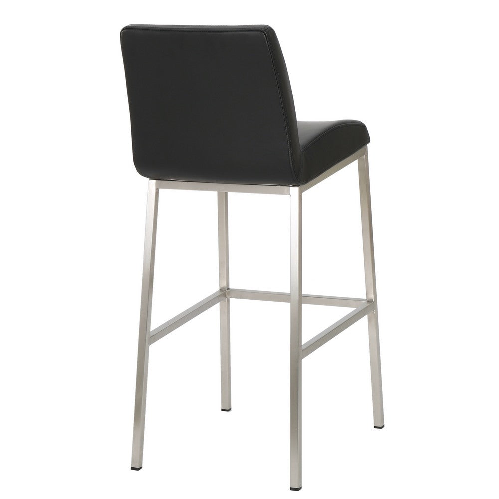 Drag Barstool Chair | Full Back Design | Chrome | Black Faux Leather