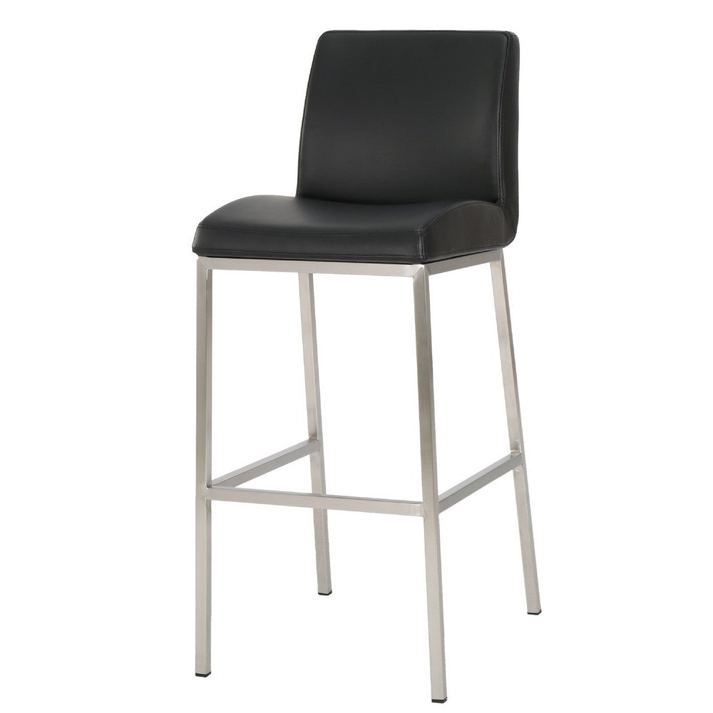 Drag Barstool Chair | Full Back Design | Chrome | Black Faux Leather