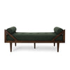 Henry Chaise Lounger with 2 Rolled Bolster Pillows | Blackish Green