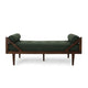 Henry Chaise Lounger with 2 Rolled Bolster Pillows | Blackish Green