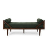 Henry Chaise Lounger with 2 Rolled Bolster Pillows | Blackish Green
