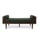 Henry Chaise Lounger with 2 Rolled Bolster Pillows | Blackish Green
