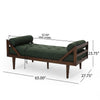 Henry Chaise Lounger with 2 Rolled Bolster Pillows | Blackish Green