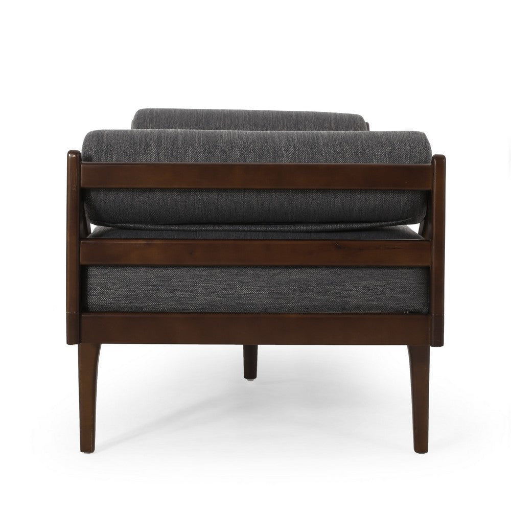 Henry Chaise Lounger | 2 Bolster Pillows | Charcoal Gray Waffle Stitch