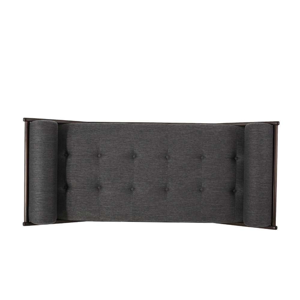 Henry Chaise Lounger | 2 Bolster Pillows | Charcoal Gray Waffle Stitch
