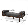 Henry Chaise Lounger | 2 Bolster Pillows | Charcoal Gray Waffle Stitch
