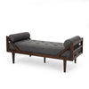 Henry Chaise Lounger | 2 Bolster Pillows | Charcoal Gray Waffle Stitch