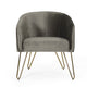 Anya Lounge Armchair | Curved Seat | Gold Hairpin Legs | Gray Velvet BM335297