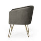 Anya Lounge Armchair | Curved Seat | Gold Hairpin Legs | Gray Velvet