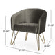 Anya Lounge Armchair | Curved Seat | Gold Hairpin Legs | Gray Velvet