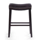 Emett Saddle Barstool Set of 2 | Studded | Brown Faux Leather and Wood BM335298
